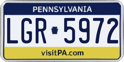 PA license plate LGR5972