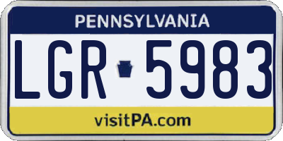 PA license plate LGR5983