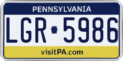 PA license plate LGR5986