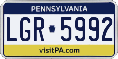 PA license plate LGR5992