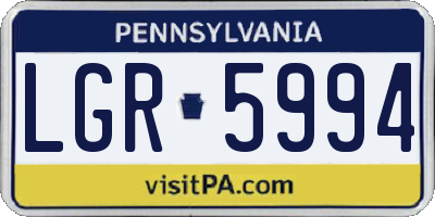 PA license plate LGR5994