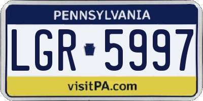 PA license plate LGR5997