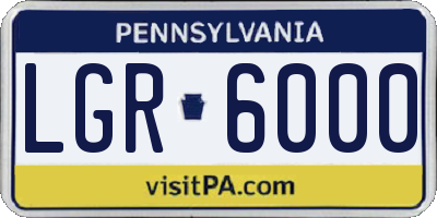 PA license plate LGR6000