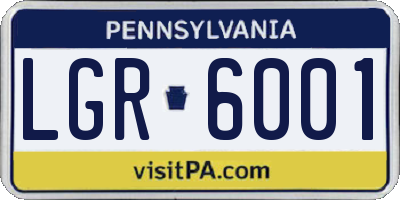 PA license plate LGR6001
