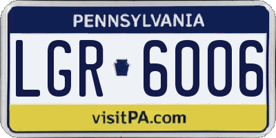 PA license plate LGR6006