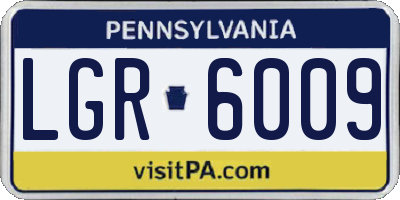 PA license plate LGR6009