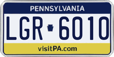 PA license plate LGR6010