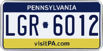 PA license plate LGR6012