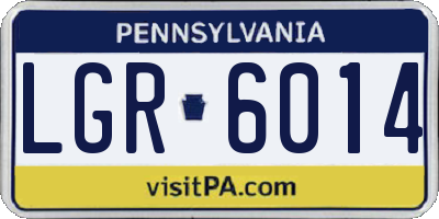 PA license plate LGR6014