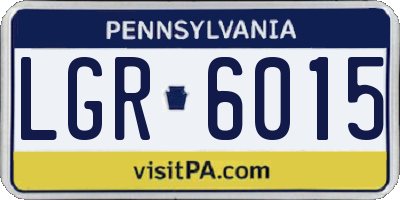 PA license plate LGR6015