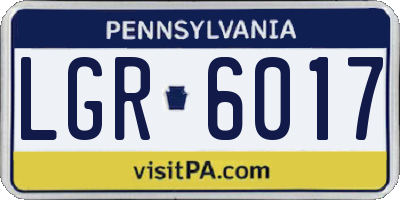 PA license plate LGR6017