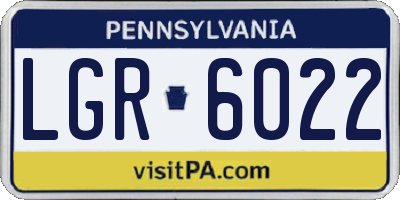 PA license plate LGR6022