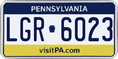 PA license plate LGR6023
