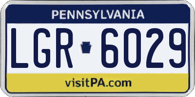 PA license plate LGR6029