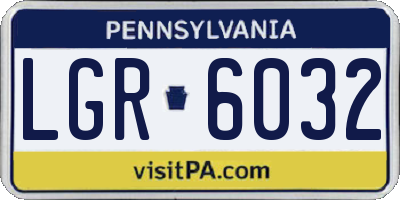 PA license plate LGR6032