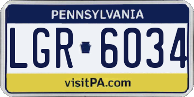 PA license plate LGR6034