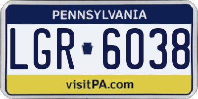 PA license plate LGR6038
