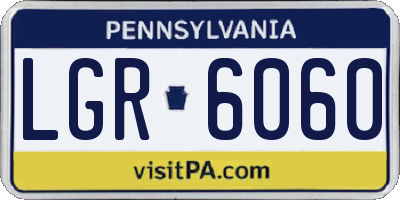 PA license plate LGR6060