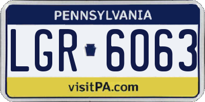 PA license plate LGR6063