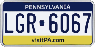 PA license plate LGR6067