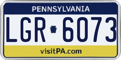PA license plate LGR6073