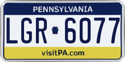 PA license plate LGR6077