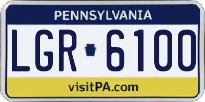 PA license plate LGR6100
