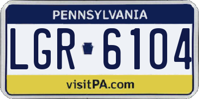 PA license plate LGR6104