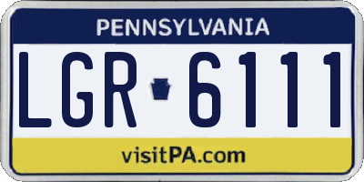 PA license plate LGR6111
