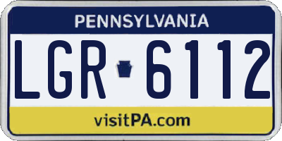 PA license plate LGR6112