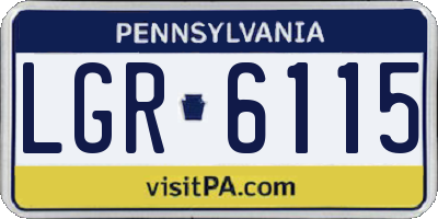 PA license plate LGR6115