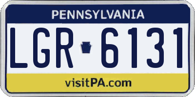 PA license plate LGR6131