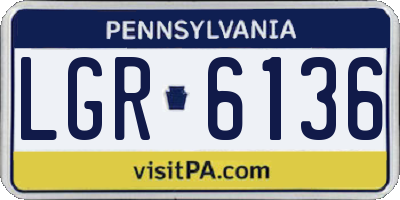 PA license plate LGR6136