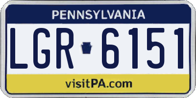 PA license plate LGR6151