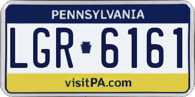 PA license plate LGR6161