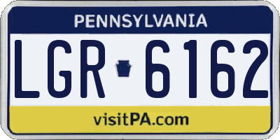 PA license plate LGR6162