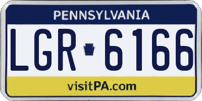 PA license plate LGR6166