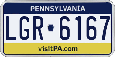 PA license plate LGR6167