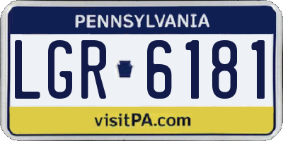 PA license plate LGR6181