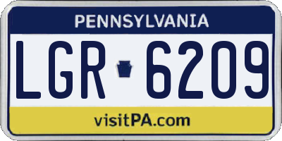 PA license plate LGR6209