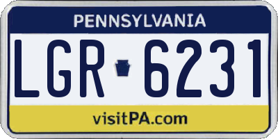 PA license plate LGR6231