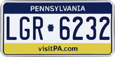 PA license plate LGR6232