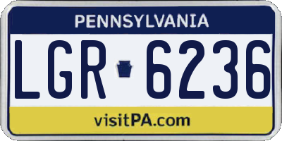 PA license plate LGR6236