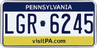 PA license plate LGR6245