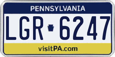 PA license plate LGR6247
