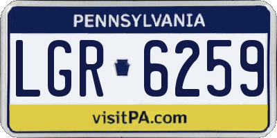PA license plate LGR6259