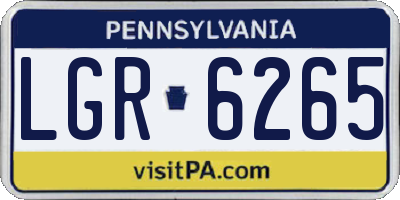 PA license plate LGR6265
