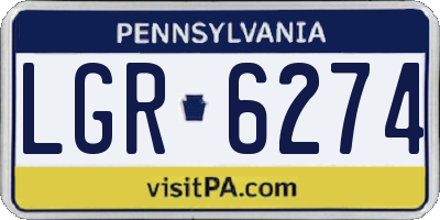 PA license plate LGR6274