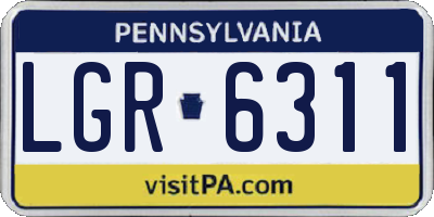 PA license plate LGR6311