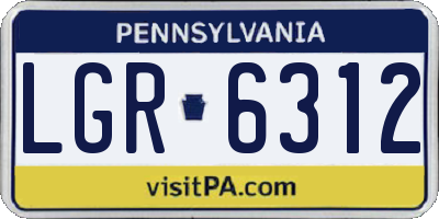 PA license plate LGR6312
